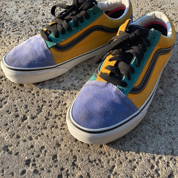 Retro old School multi color vans sz 7 men 8.5 woman shoes - Picture 8 of 8